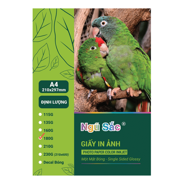 giấy in ảnh 180gsm a4 1 mặt bóng