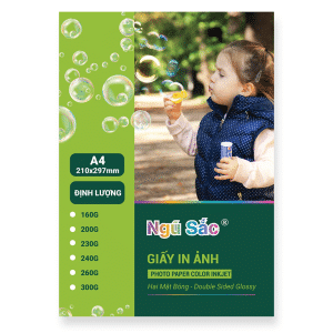 giấy in ảnh 2 mặt bóng a4 ngũ sắc 160gsm 210gsm 230gsm 260gsm 300gsm