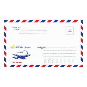 Bao Thư Bưu Điện 110x180mm Viền Sọc Có Keo