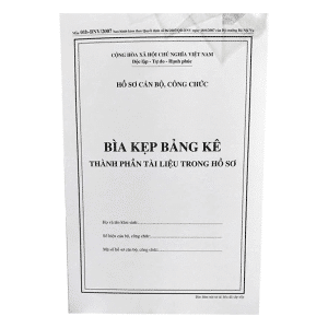 bìa kẹp bảng kê hồ sơ cán bộ công chức