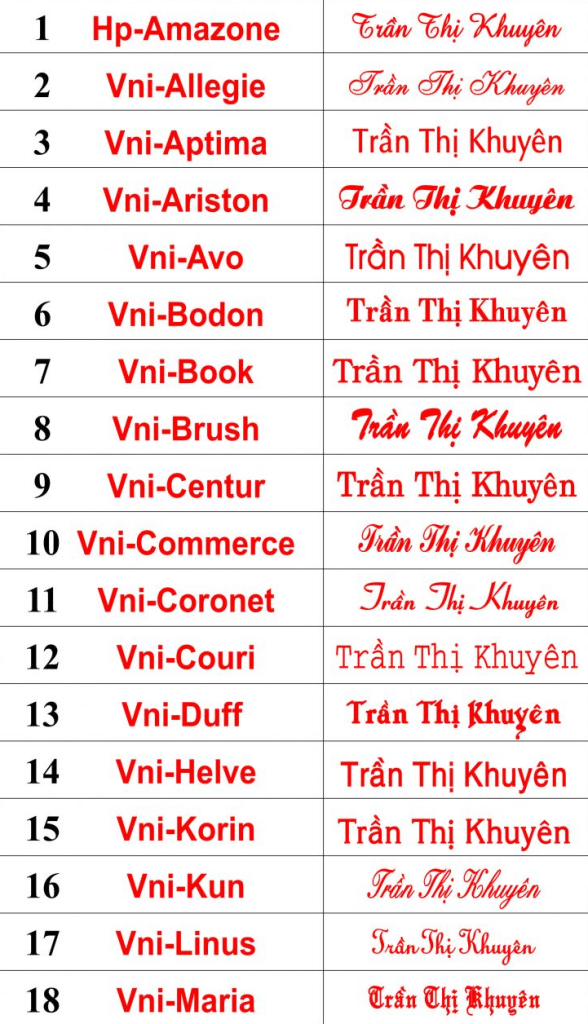 font chữ làm mộc và con dấu mới nhất 2024