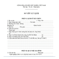 mẫu sơ yếu lý lịch trong hồ sơ xin việc làm