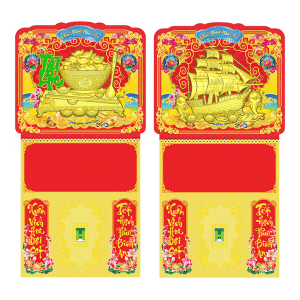 Bìa Lịch Lò Xo 30x65CM Metalize Gắn Bloc