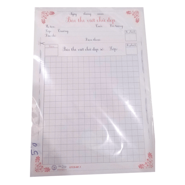 mua giấy bài thi luyện viết chữ đẹp 4-5 oly ánh dương giá rẻ tại vpp bến tre