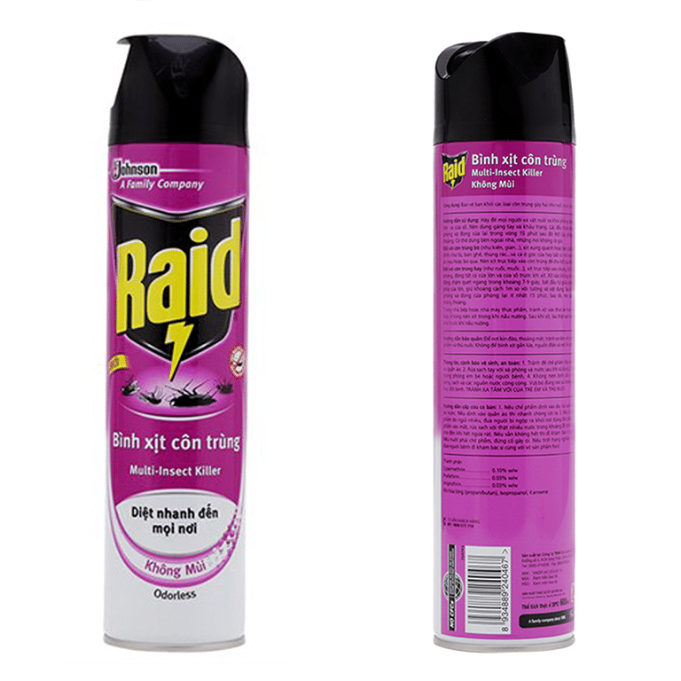 Bình xịt côn trùng Raid Không mùi chai 600ml