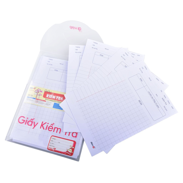 mua giấy kiểm tra 4 ô ly vuông điểm 10 chính hãng thiên long tại vpp bến tre