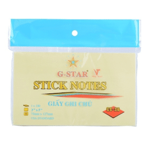 Mua giấy note vàng 3x5 - 75x127mm G-Star chính hãng tại vpp bến tre
