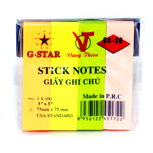 mau giấy note 4 màu 3x3 dạng que chính hãng gstar tại vpp bến tre