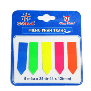mua miếng phân trang 5 màu nhựa hình mũi tên chính hãng gstar tại vpp bến tre
