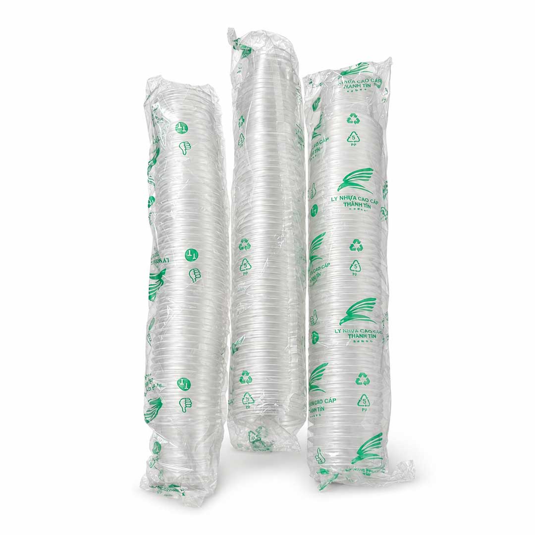 Cây 50 cái ly nhựa sọc 220ml giá rẻ tại VPP Bến Tre