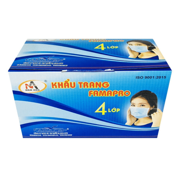 Mua Khẩu Trang Y Tế 4 Lớp, Màu Trắng, 50 Cái/Hộp Famapro thuộc Công ty Nam Anh giá rẻ tại vpp bến tre