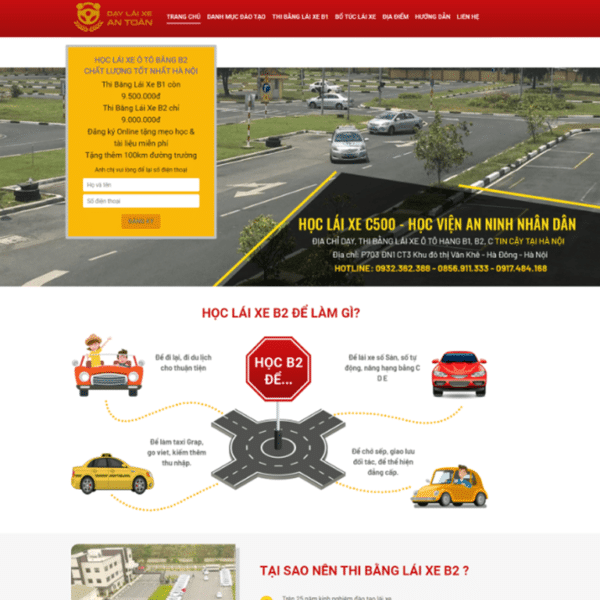 Thiết Kế Website Cho Trung Tâm Dạy Lái Xe giá rẻ tại VPP Bến Tre