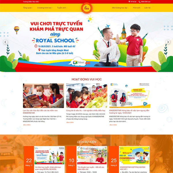 Thiết Kế Website Trường Mầm Non giá rẻ tại VPP Bến Tre