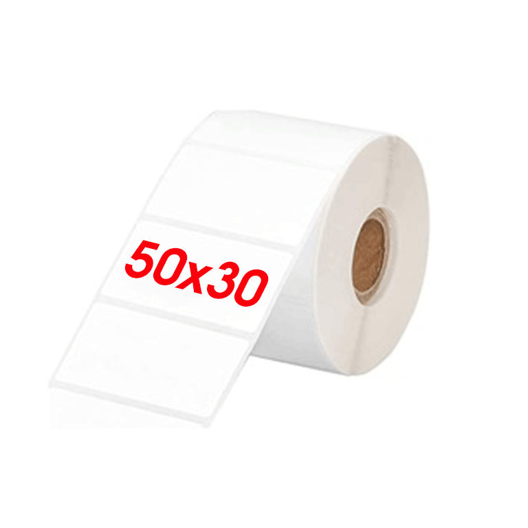 Decal In Nhiệt 50x30 MM, Cuộn 30 Mét 1 Hàng Tem