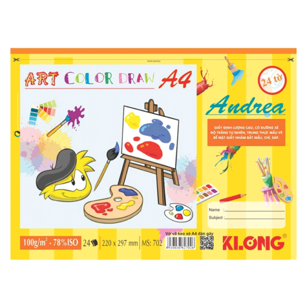 Mua Vở Vẽ A4 Dán Gáy Xé 24 Tờ ĐL 100GSM Klong giá rẻ tại VPP Bến Tre