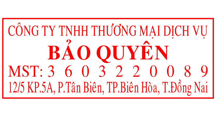 kích thước con dấu 4 dòng thông tin công ty