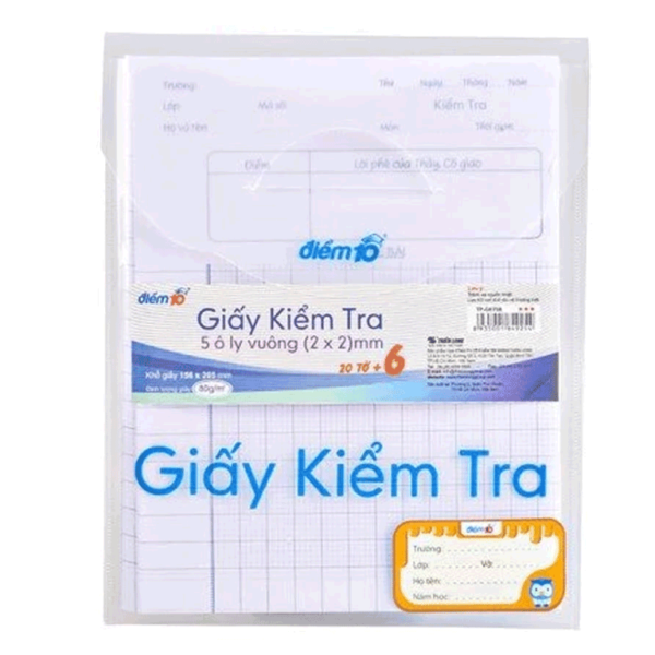Mua Giấy Kiểm Tra 5 Ô Ly Vuông Điểm 10 / Thiên Long giá rẻ tại VPP Bến Tre