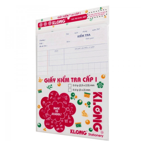 Mua Giấy Kiểm Tra Cho Học Sinh Cấp 1 Loại 5 Ô Ly Vuông Klong giá rẻ tại VPP Bến Tre