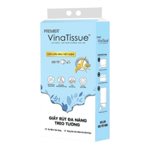 Mua Khăn Giấy Rút Treo Tường Premier Vinatissue 4 Lớp 320 tờ chính hãng tại VPP Bến Tre