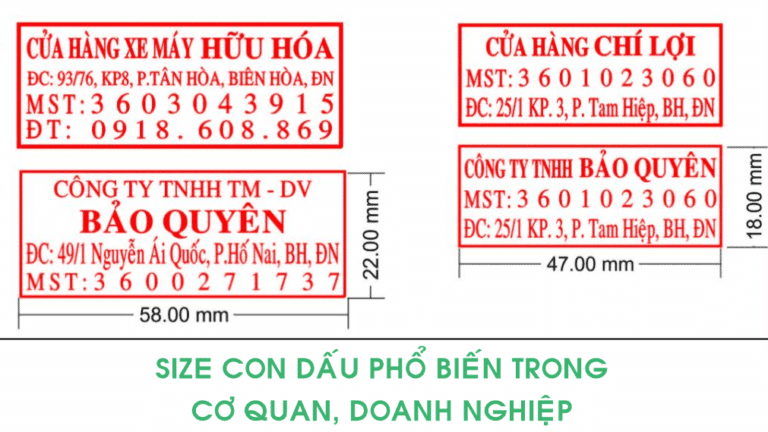 Tìm hiểu về kích thước con dấu chuẩn cho doanh nghiệp, công ty
