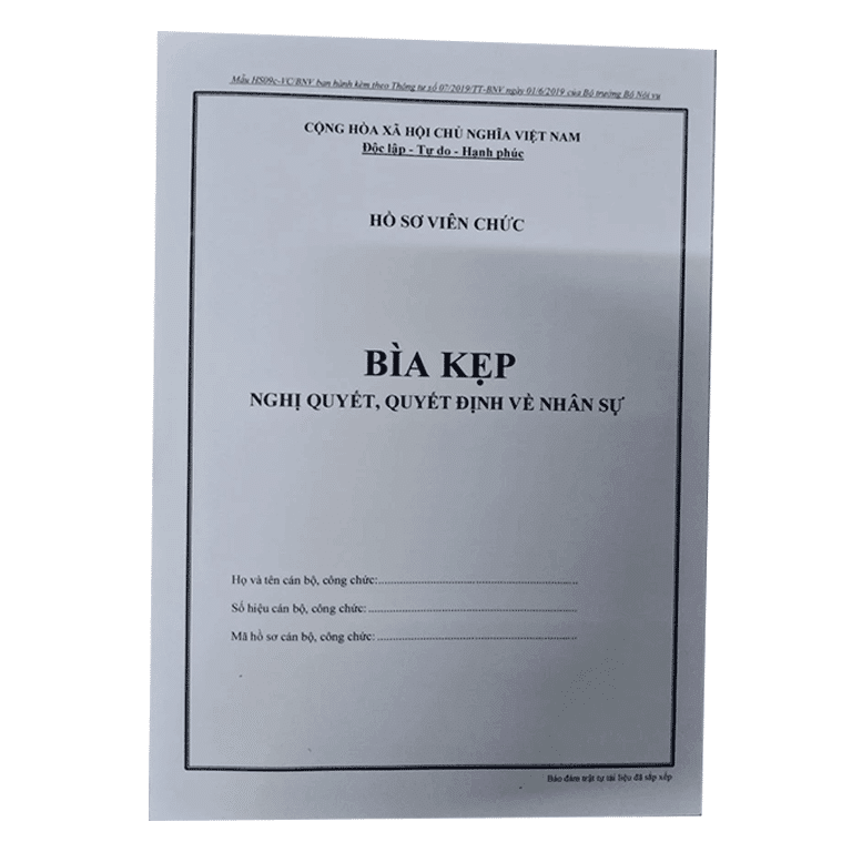 Bìa kẹp: Nghị quyết, quyết định về nhân sự 2019