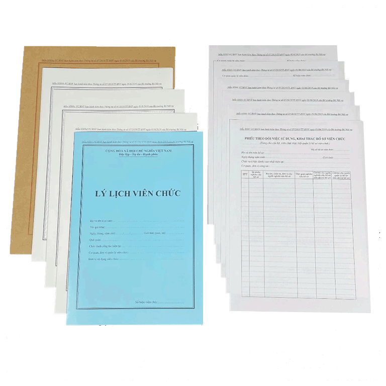 Bộ Hồ Sơ Cán Bộ, Công Chức, Viên Chức 2019