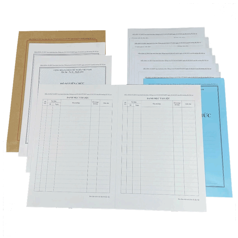 HỒ SƠ CÁN BỘ, CÔNG CHỨC, VIÊN CHỨC ( Mẫu chuẩn, mới nhất ) ban hành theo thông tư số 07/2019/TT-BNV ngày 01/06/2019