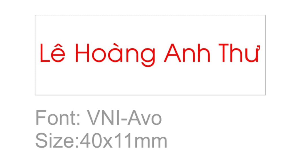 mẫu dấu tên sử dụng font vni avo tại vpp bến tre