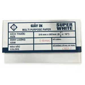 Giấy E-Bank Khổ A4 (210x279mm) Chia 2