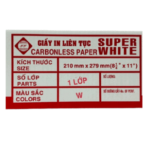 Mua Giấy In Liên Tục 1 Lớp Supper White 210x279MM Giá Rẻ Tại VPP Bến Tre