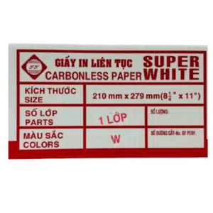 Mua Giấy In Liên Tục 1 Lớp Supper White 210x279MM Giá Rẻ Tại VPP Bến Tre