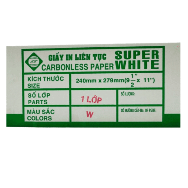 Giấy In Liên Tục 1 Lớp 240x279 MM