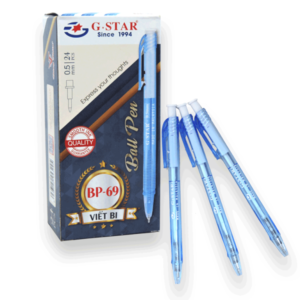 Hộp 24 Bút Bi (Ball Pen) G-Star BP-69 0.5MM chính hãng giá rẻ tại VPP Bến Tre