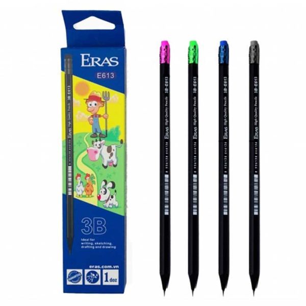 Mua Bút Chì 3B Eras E613, Thân Gỗ, Có Tẩy Giá Rẻ Taị VPP Bến Tre