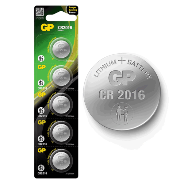 Vĩ 5 Pin Cúc Lithium GP CR2016 3V chính hãng giá rẻ tại VPP Bến Tre