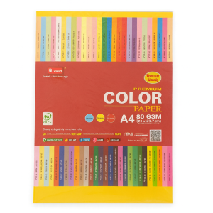 Giấy A4 Màu Pgrand 80gsm (Xấp 500 Tờ)