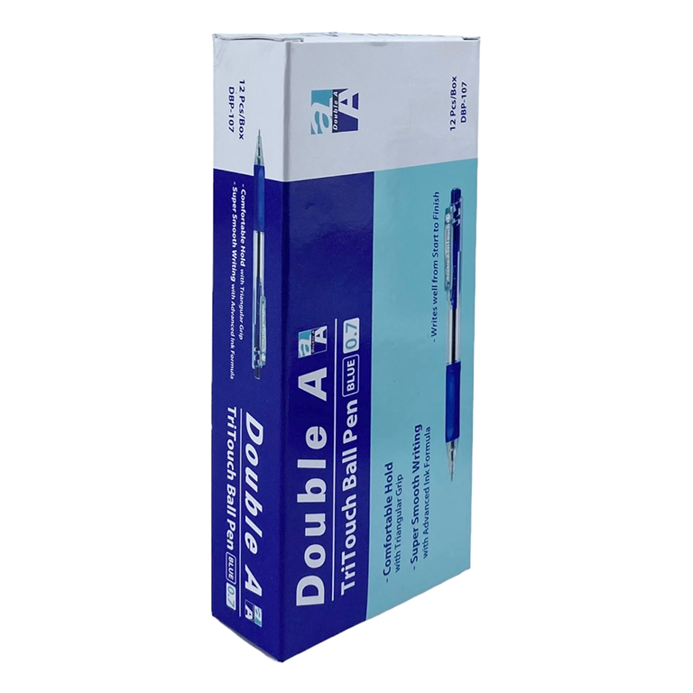 Hộp 12 bút bi Double A TriTouch xanh giá rẻ tại VPP Bến Tre