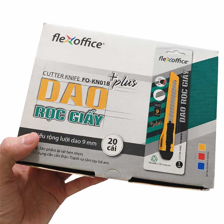 Hộp 20 Cái Dao rọc giấy Flexoffice FO-KN01 Chính Hãng Tại VPP Bến Tre