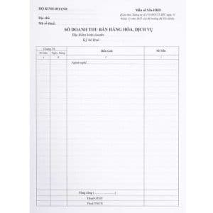ruột sổ doanh thu hộ kinh doanh mẫu s2a-hkd quyển a4 200 trang