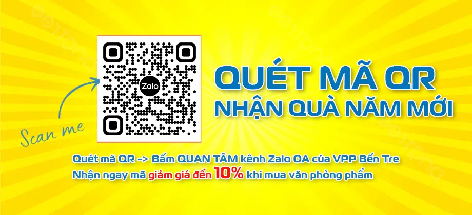 quét mã qr nhận ưu đãi cùng vpp bến tre