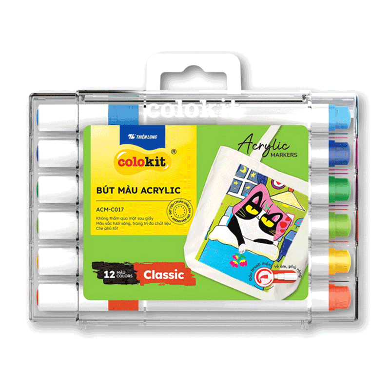 Bút Sơn Thiên Long Acrylic Markers Colokit 12 Màu
