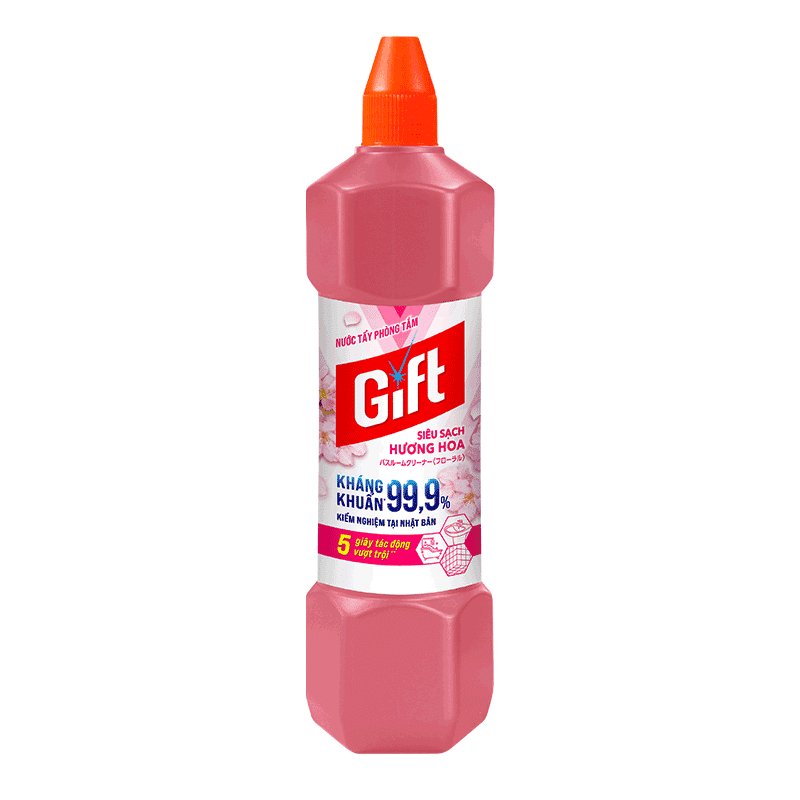 Thùng 12 chai Nước Tẩy Nhà Tắm Gift Hương Hoa 900ml chính hãng tại VPP Bến Tre