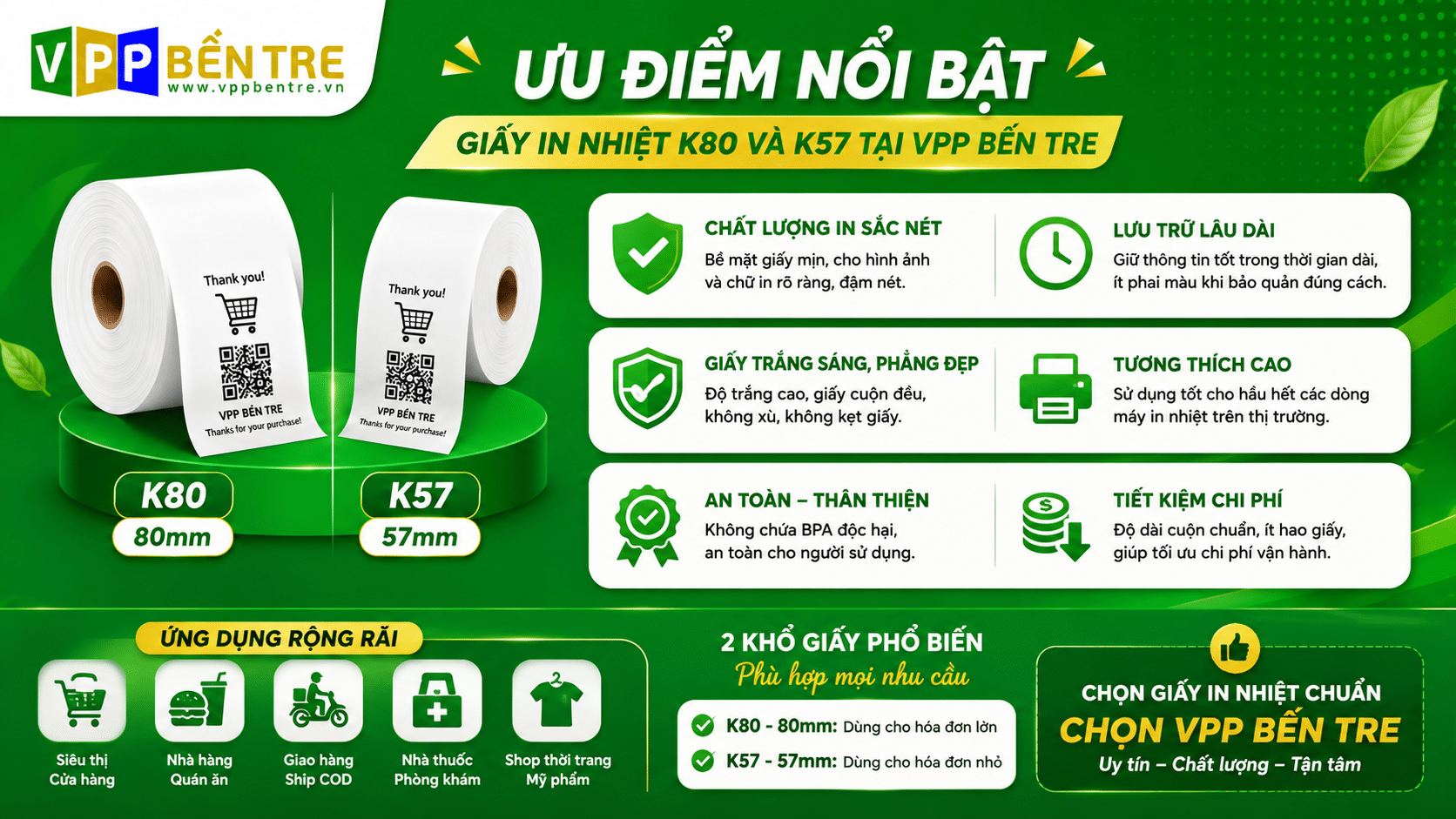 Vì sao bạn chọn mua giấy in nhiệt tại VPP Bến Tre?