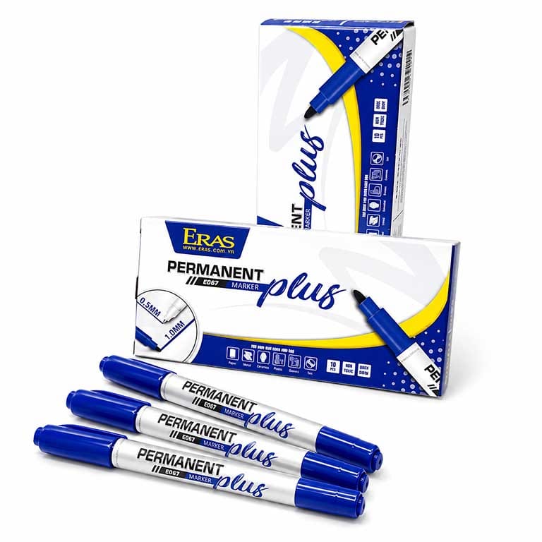 Hộp 10 cây Bút Lông Kim Eras 2 Đầu chính hãng giá rẻ tại VPP Bến Tre
