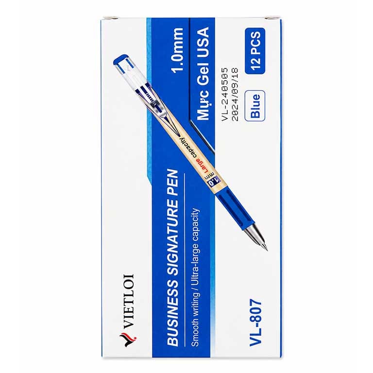 Bút Ký Việt Lợi VL-807, Ngòi 1.0mm, Mực Xanh