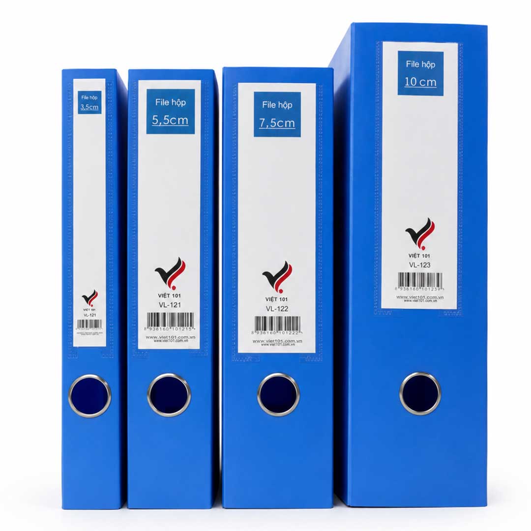 File Hộp Nhựa A4 Gáy 3.5CM - 5.5cm - 7.5cm - 10cm chính hãng Việt Lợi, Giá rẻ tại VPP Bến Tre