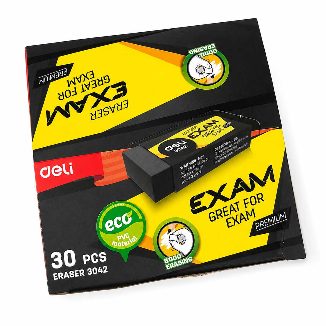 Gôm Tẩy Chì 2B Deli 3042/E3042 Màu Đen chính hãng giá rẻ tại VPP Bến Tre