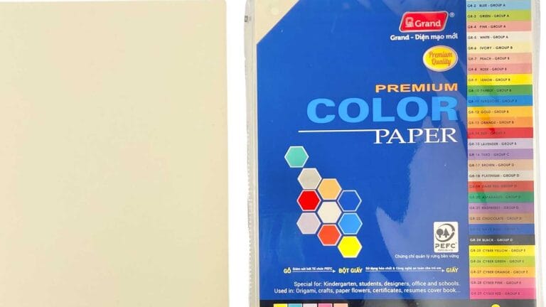 Danh sách mã màu chuẩn của thương hiệu bìa A4 Grand Group A chính hãng tại VPP Bến Tre