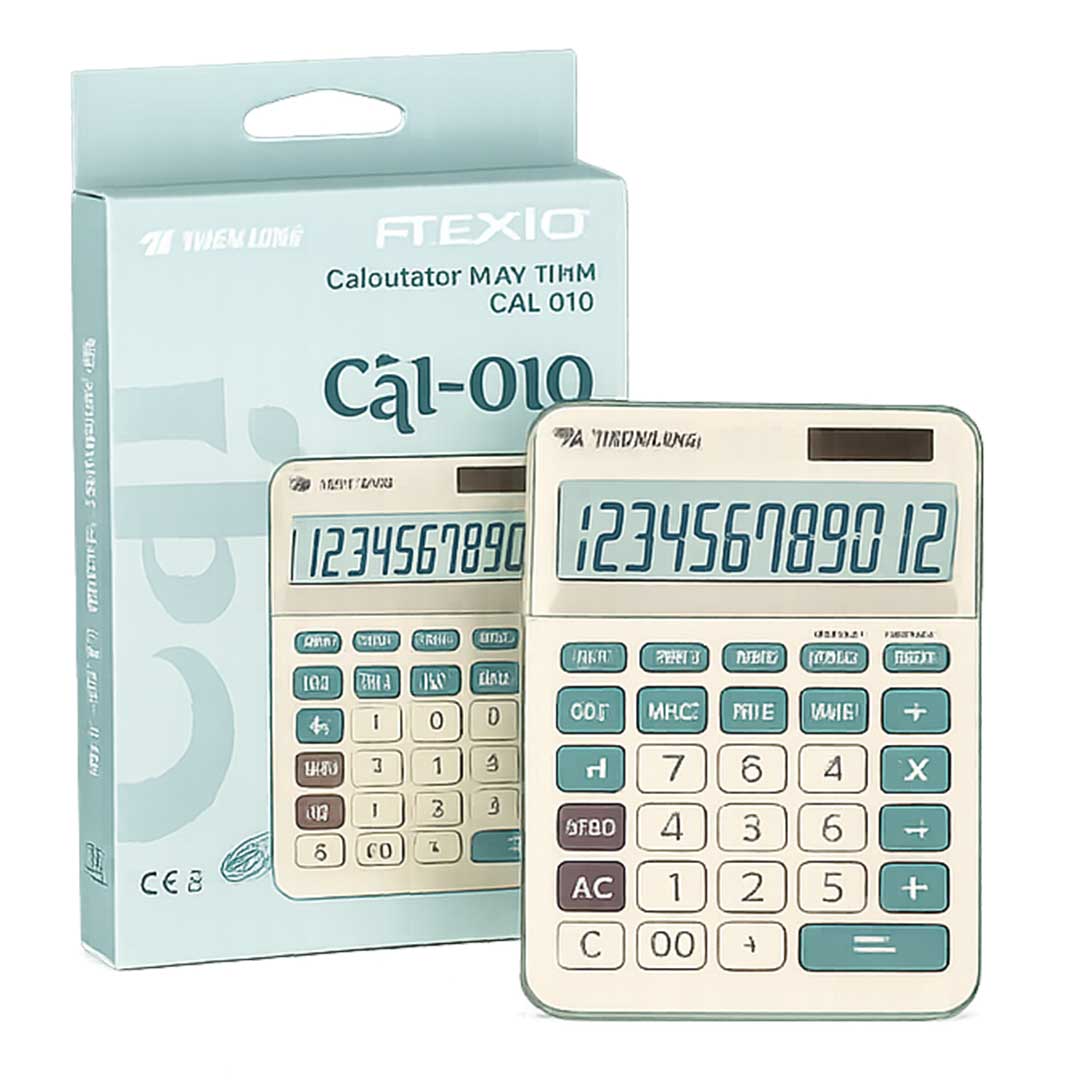 Máy Tính Flexio CAL-010 màu trắng chính hãng Thiên Long