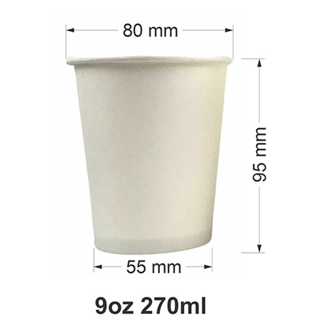 Lốc 10 cái Ly Giấy Trơn 270ml (9oz) chính hãng Hunufa tại VPP Bến Tre